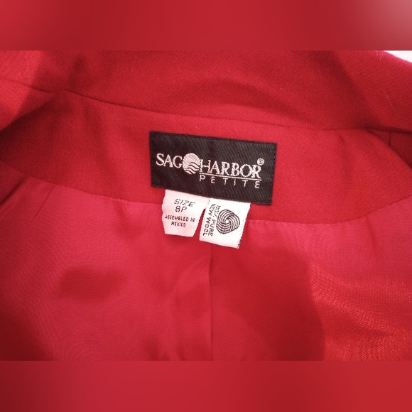 Vtg Sag Harbor Red Heartfelt Blazer - Picture 5 of 5